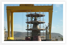 Overhaul, modify, commission, Primary Gyratory crusher 15525 Kawasaki Crusher Orapa Diamond mine Botswana